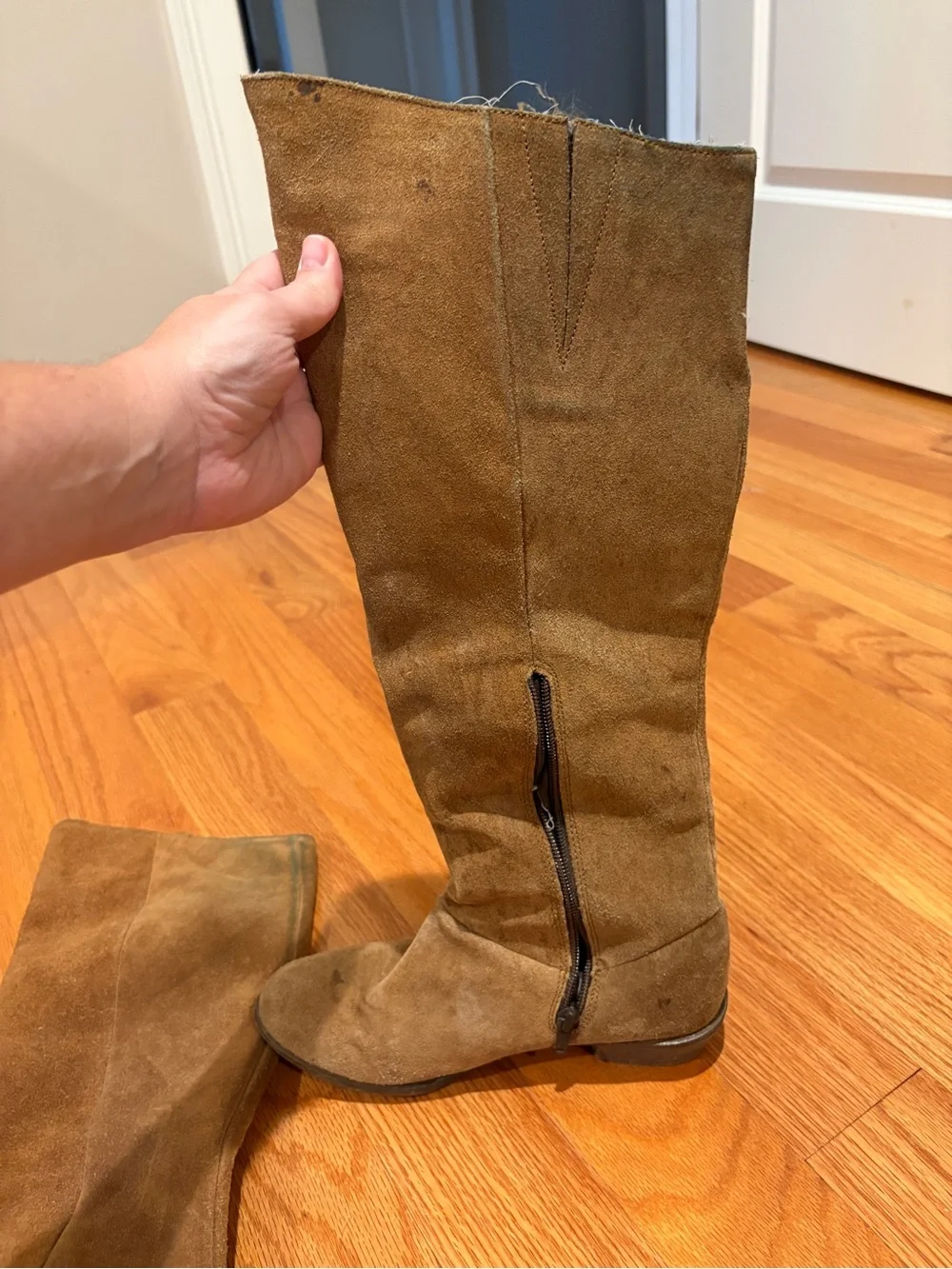 Women's Tall Suede Riding Boots - Brown